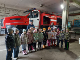 Экскурсия дошкольников в пожарную часть.